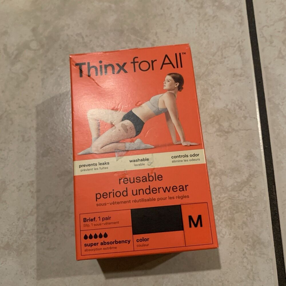 Thinx for All Super Absorbency Cotton Brief Period Underwear  Black